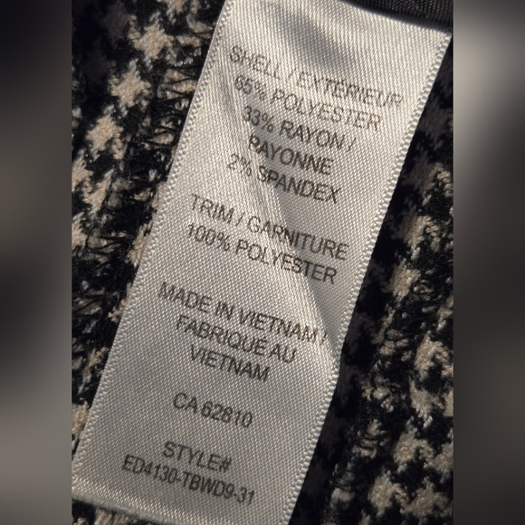 Ricki’s Houndstooth Dress Pants Women’s Size 2 Side Zip Classic Wide Leg - Picture 12 of 13